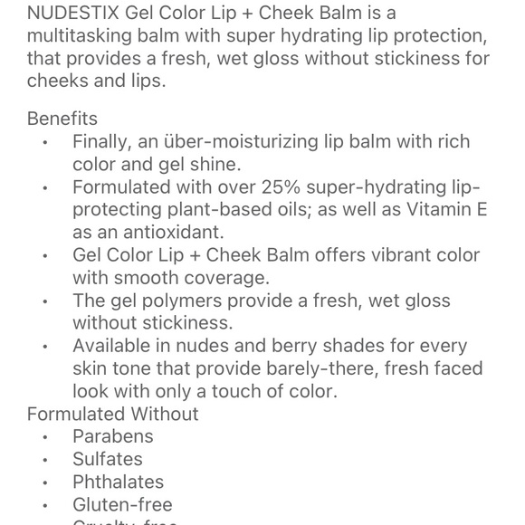 Nudestix Gel Lip & Cheek Balm Stick Send Noodz Lipstick SEALED - Picture 9 of 13